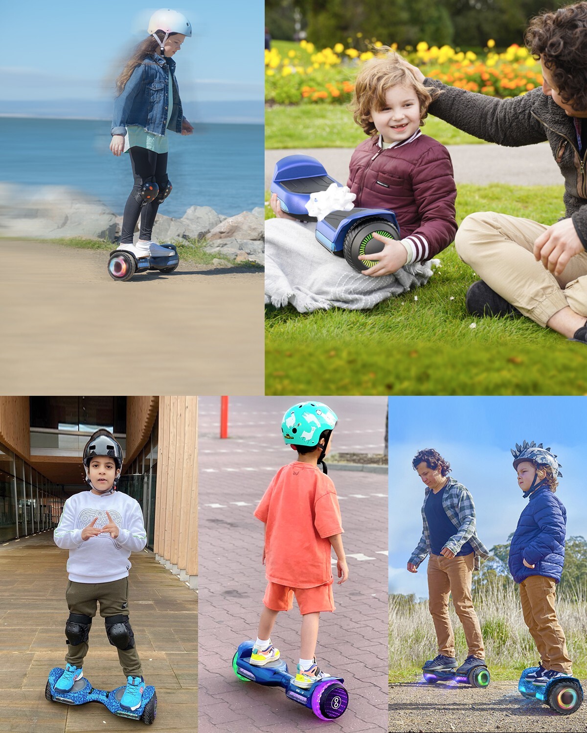 GYROOR G13 Kids Self Balancing Scooter UL2272 Certified LED Lights -Blue