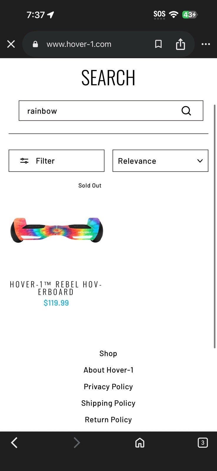 Hover-1 Rebel Hoverboard Multicolor Self-Balancing Scooter