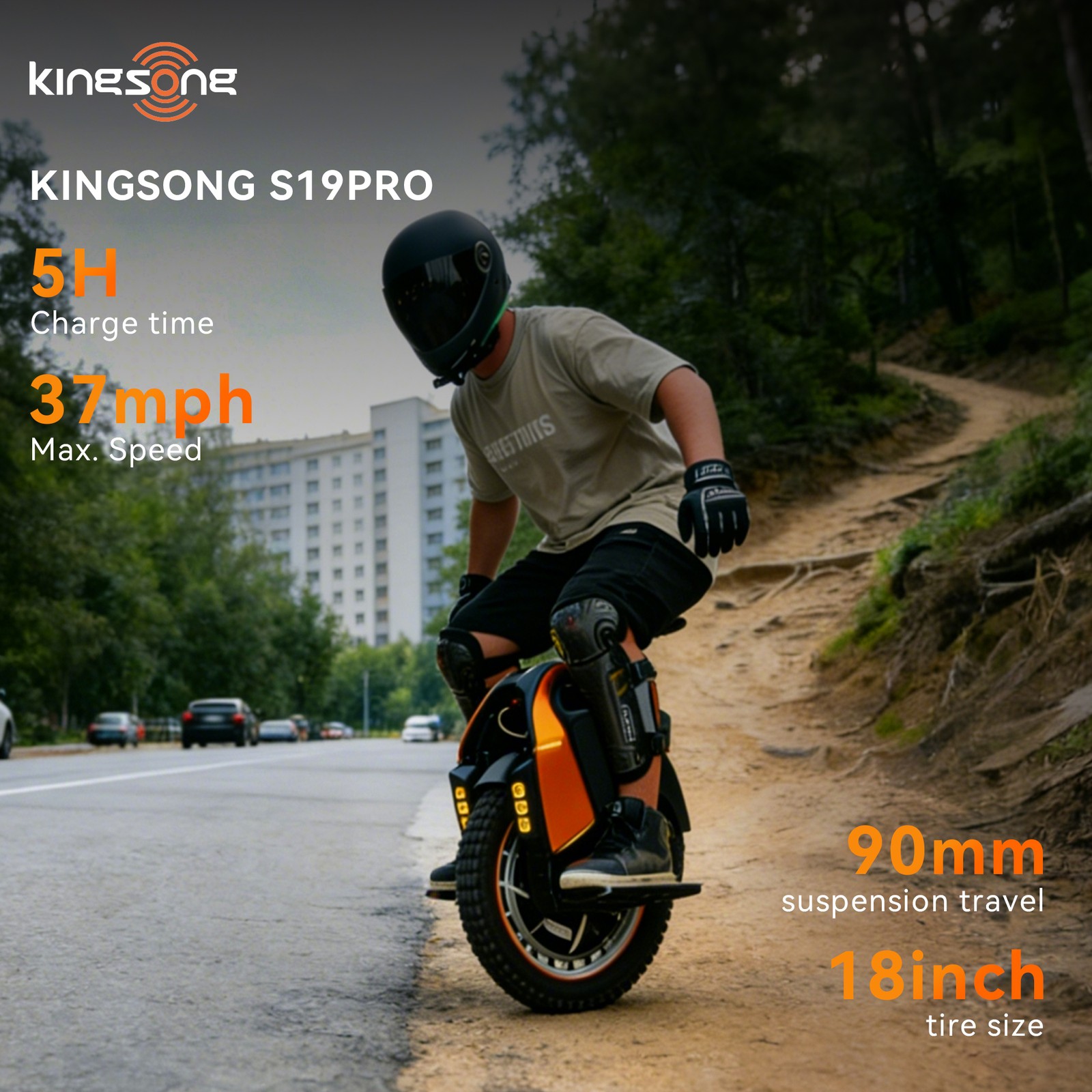 KINGSONG S19 PRO Electric Unicycle for Adults 93miles Range EUC Durable Onewheel