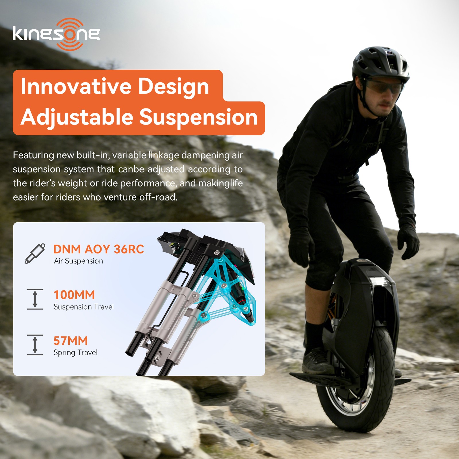 KINGSONG S18 PRO+ 18″ E-Unicycle for Adults 100mm Suspension EUC w/ App Control