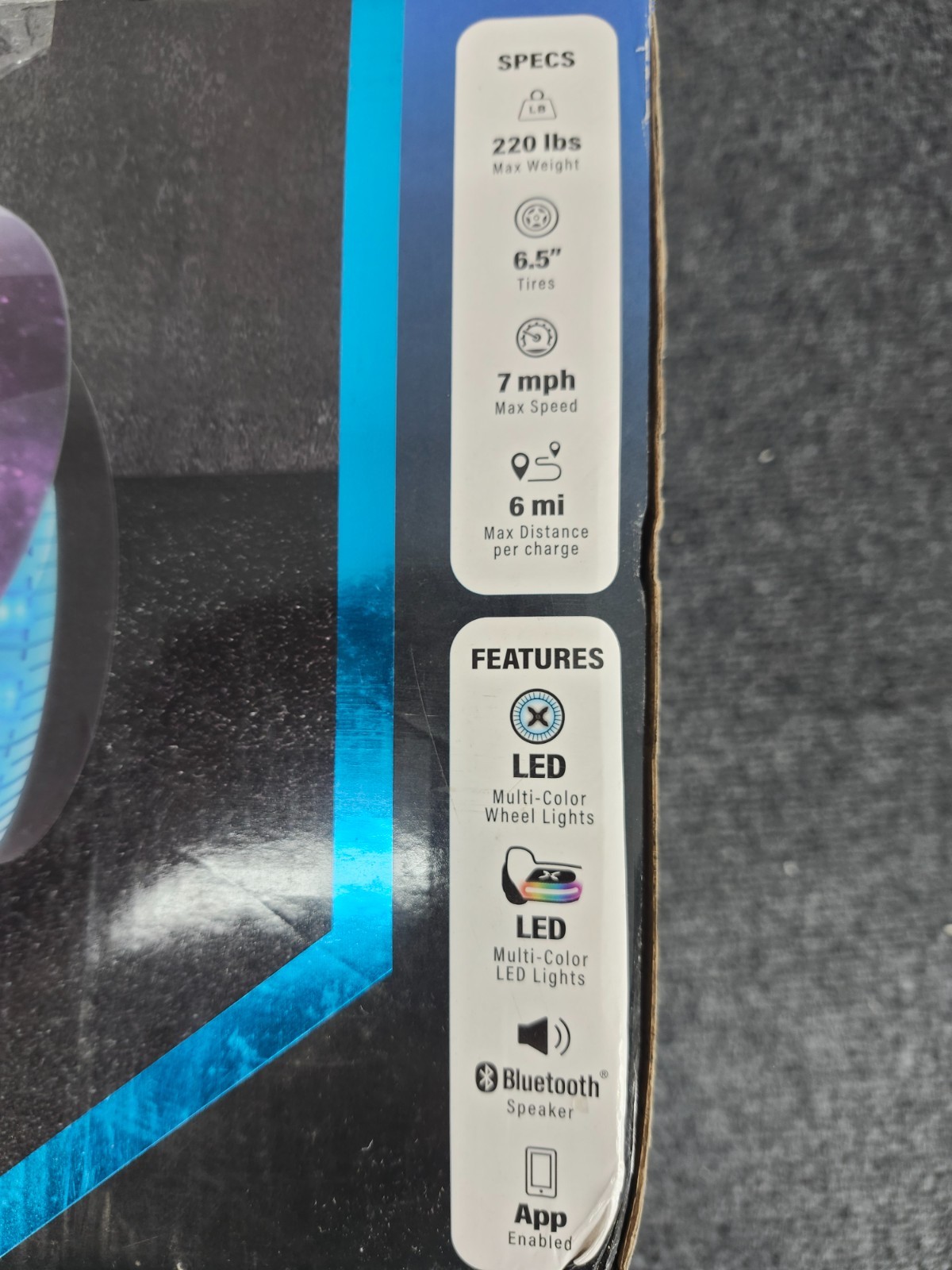 Hover-1 Galaxy Edition Multi-Color LEDs App Control 7 MPH Hoverboard New #I-100