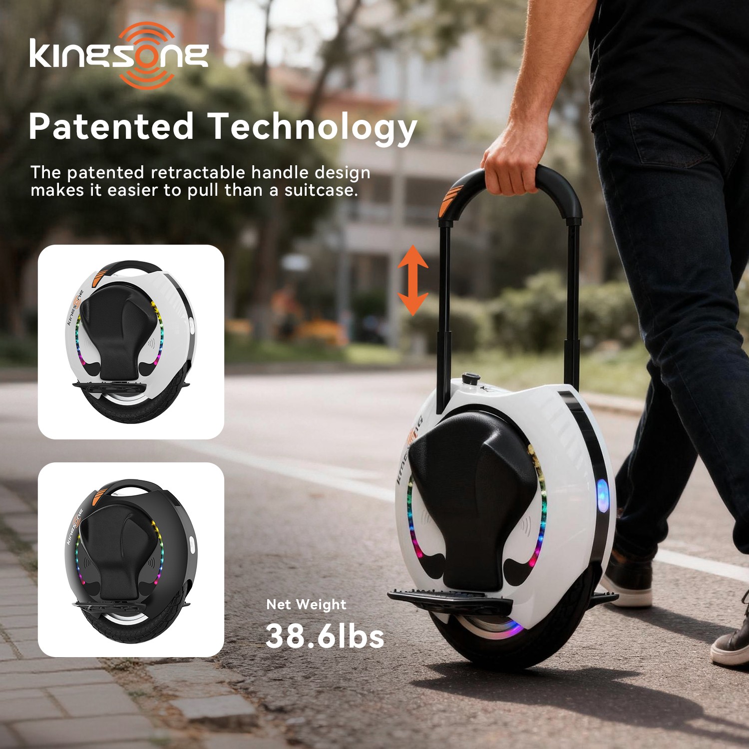 KINGSONG 16S PRO Electric Unicycle 50Mile Range 16in Tire Self-Balancing Scooter
