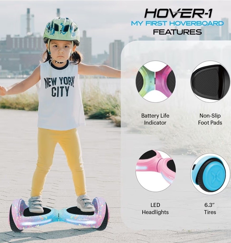 Hover-1 My First Hoverboard Kids Mini Black 6.3” Wheels, Tested Working