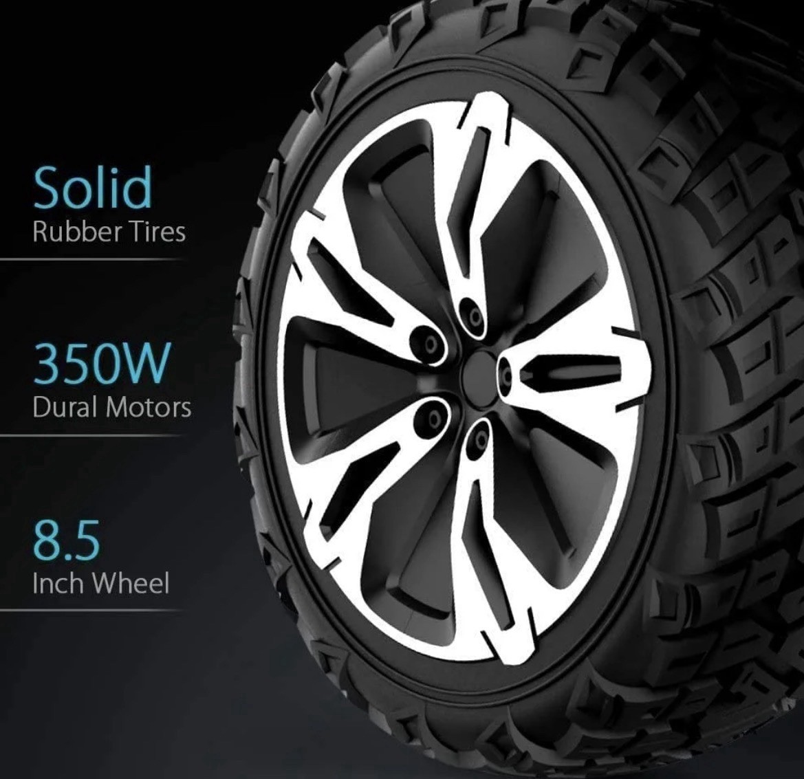 G2 Self Balancing Scooter, 350W Dual Motors, 8.5″ Solid Rubber Tires