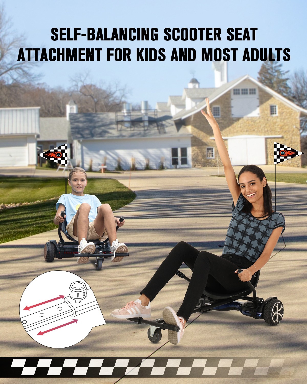 Gyroor G13+K1 6.5” Self Balancing Scooter for Kids with Bluetooth-Pink