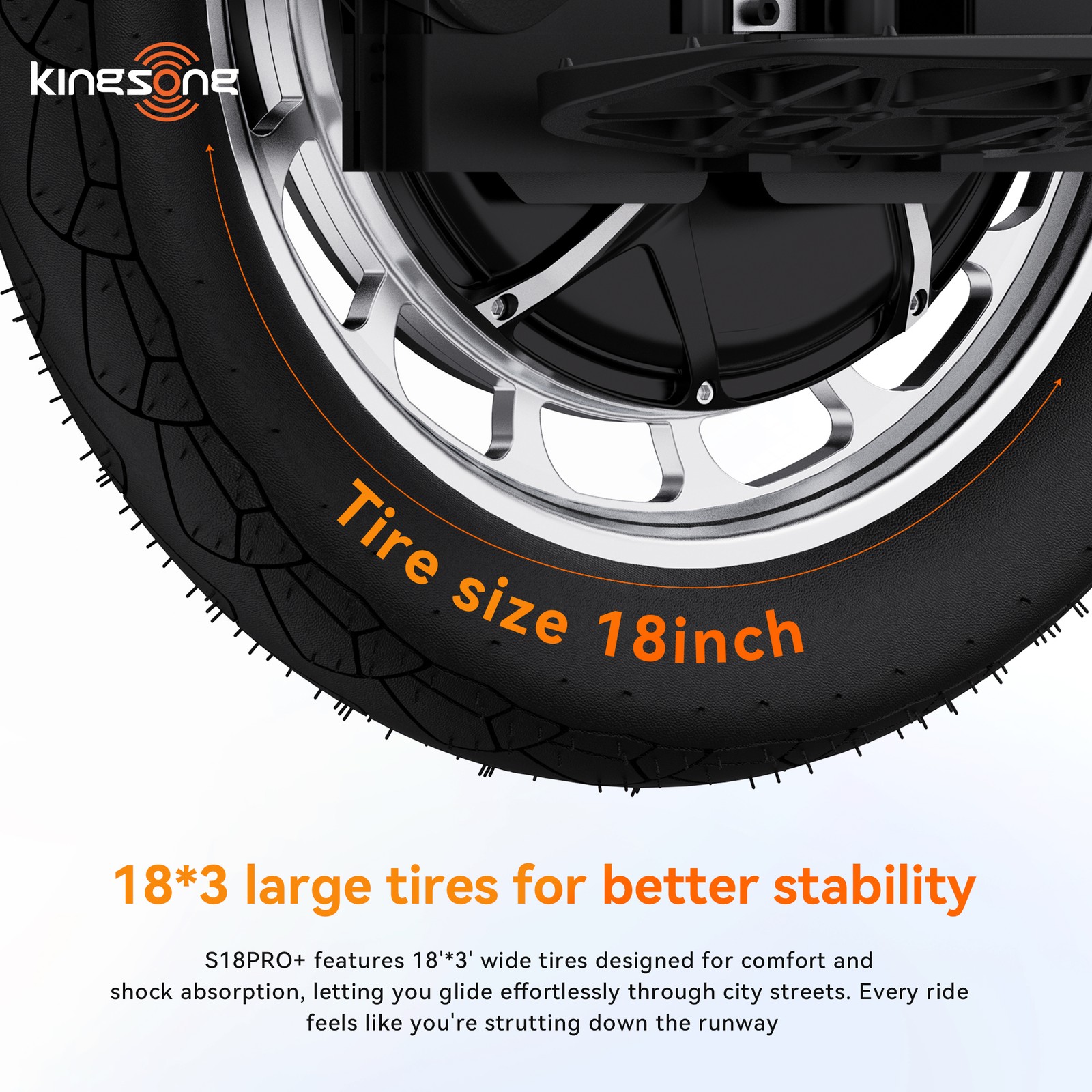 KINGSONG S18 PRO+ 18″ E-Unicycle for Adults 100mm Suspension EUC w/ App Control