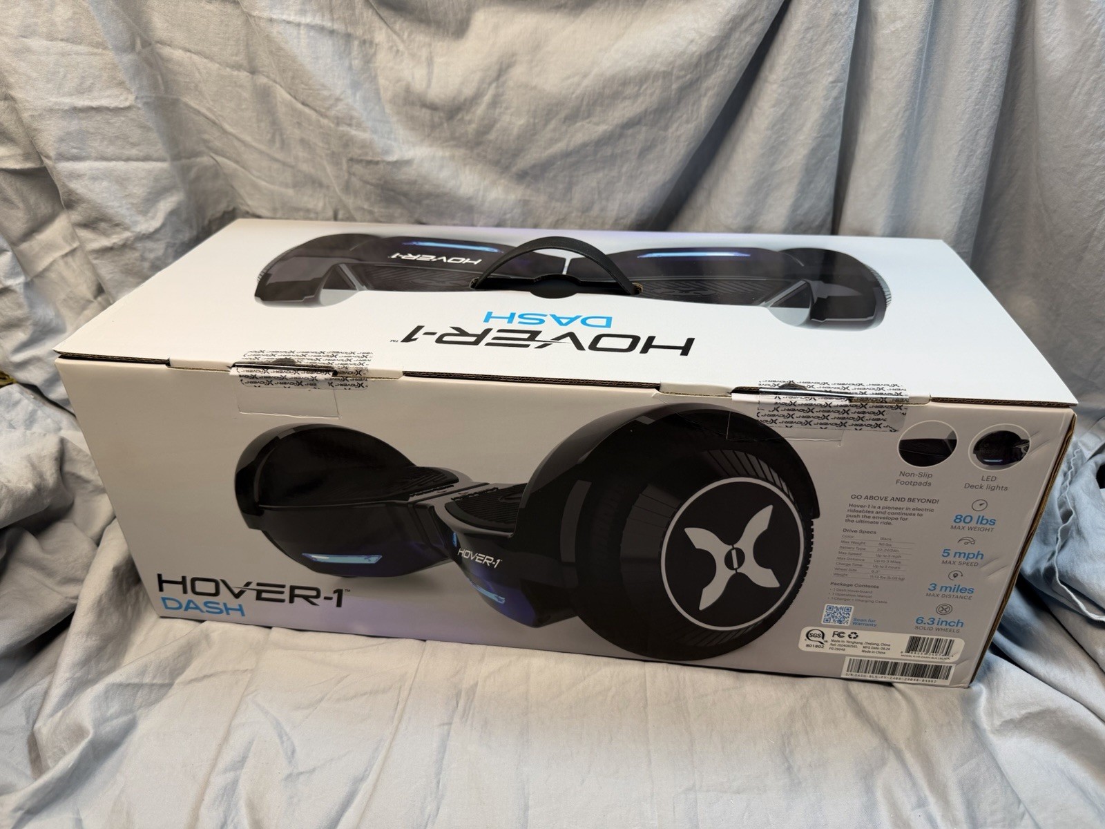 HOVER-1™ DASH HOVERBOARD Self-Balancing, 5 MPH, Black, 3 Mile Range