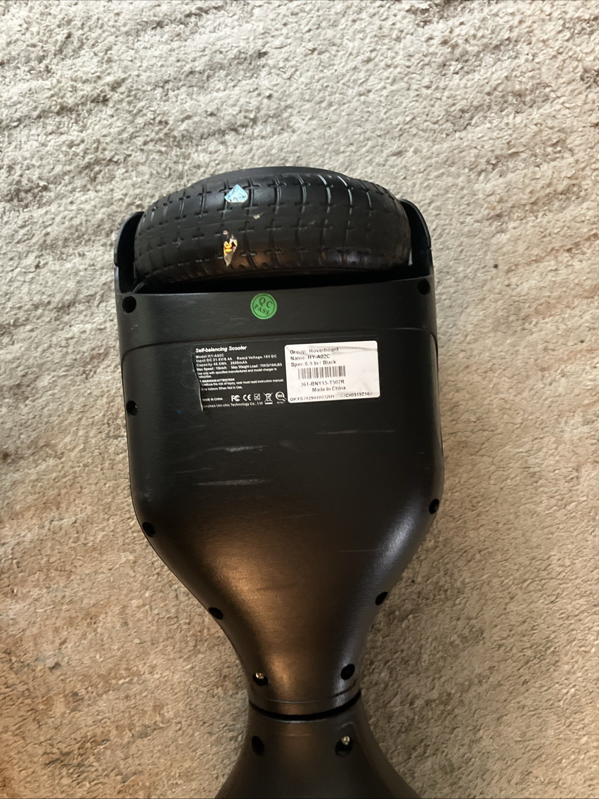 6.5” Self-Balancing Hoverboard (Model HY-A02C, Black)