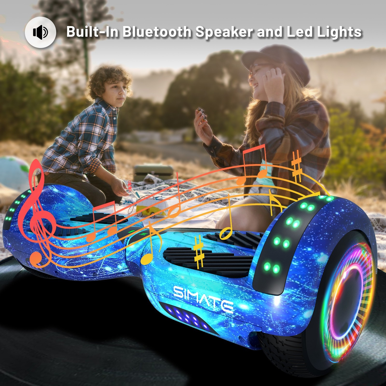 Commugo Self Balancing Scooter with Bluetooth Speakers & LED Lights UL 2272
