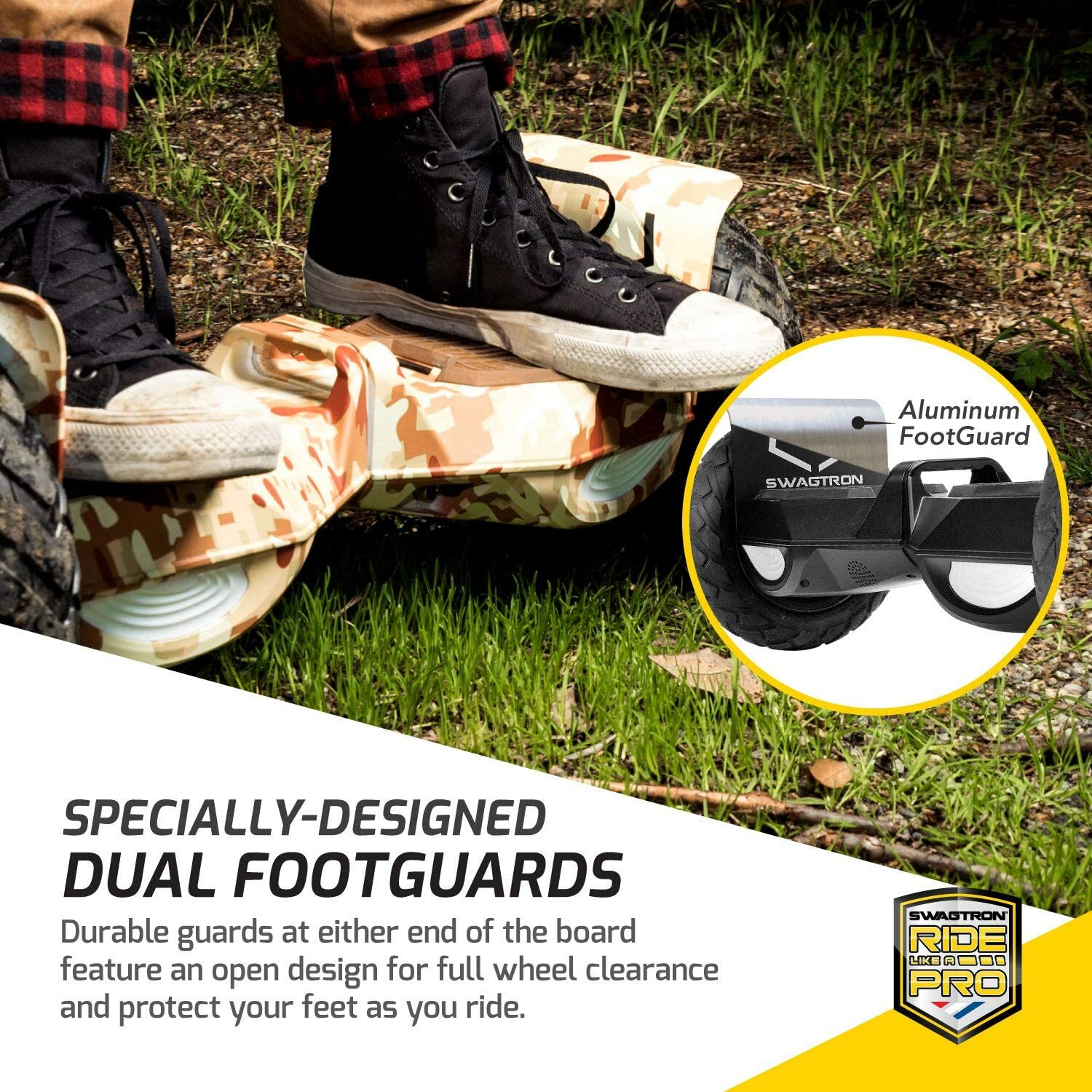 Swagtron T6 Off Road 10″ Hoverboard Bluetooth 12 Mph 600W 420 lb Weight Limit UL