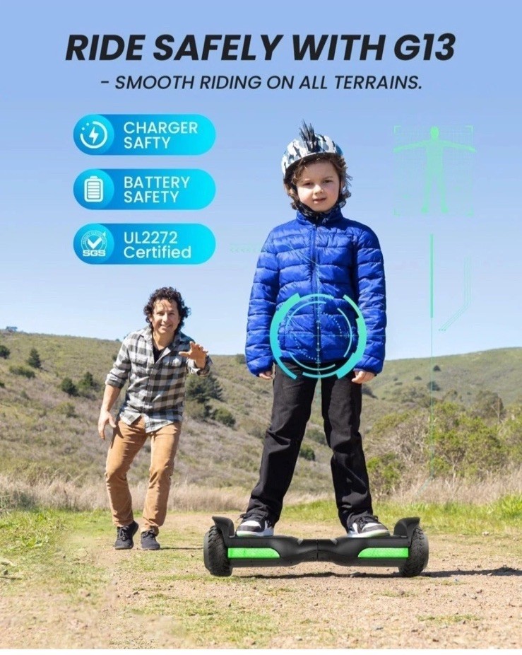 Gyroor G13 All Terrain Self Balancing Scooter LED Lights Bluetooth Hoverboard