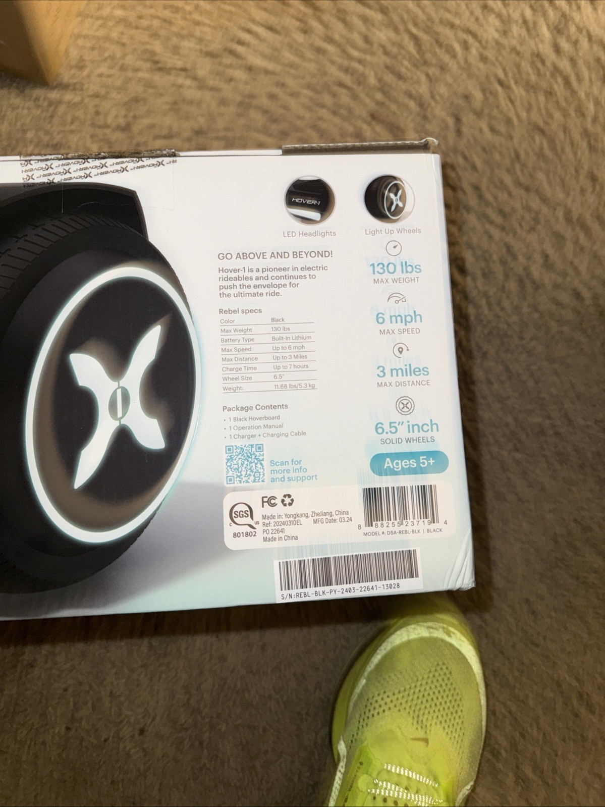 Hover-1 H1-REBL 300W Hoverboard – Black