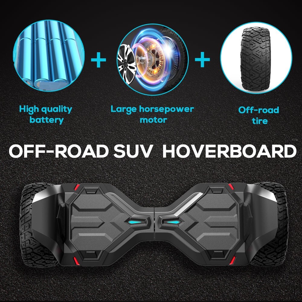 Gyroor Warrior All Terrain Self-Balancing Scooter Bluetooth Speaker LED Lights