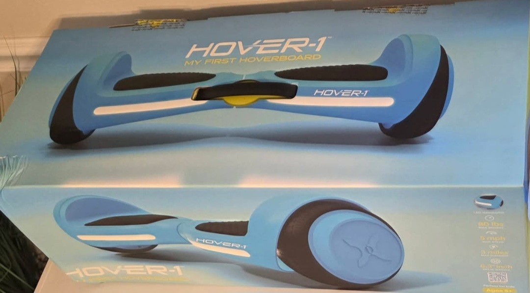 Hover-1 My First Hoverboard Blue 5 mph 3 mi Range 80 lb LED Headlights