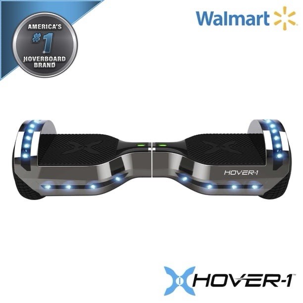 Hover-1 Chrome Hoverboard w/ Bluetooth Speaker & LED Lights Black Chrome