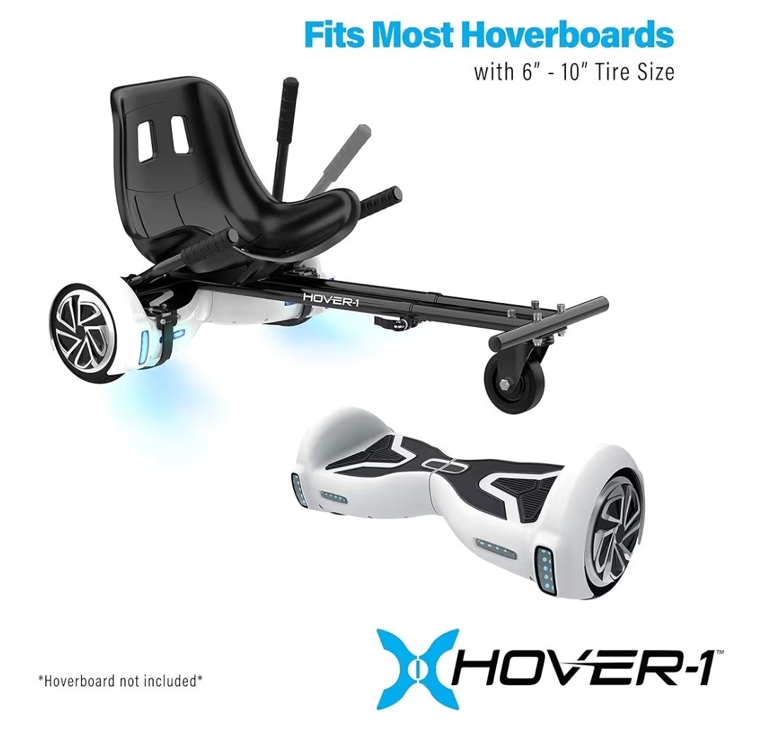 Hoverboard Kart Attachment, Black, Open Box Complete, by HOVER-1