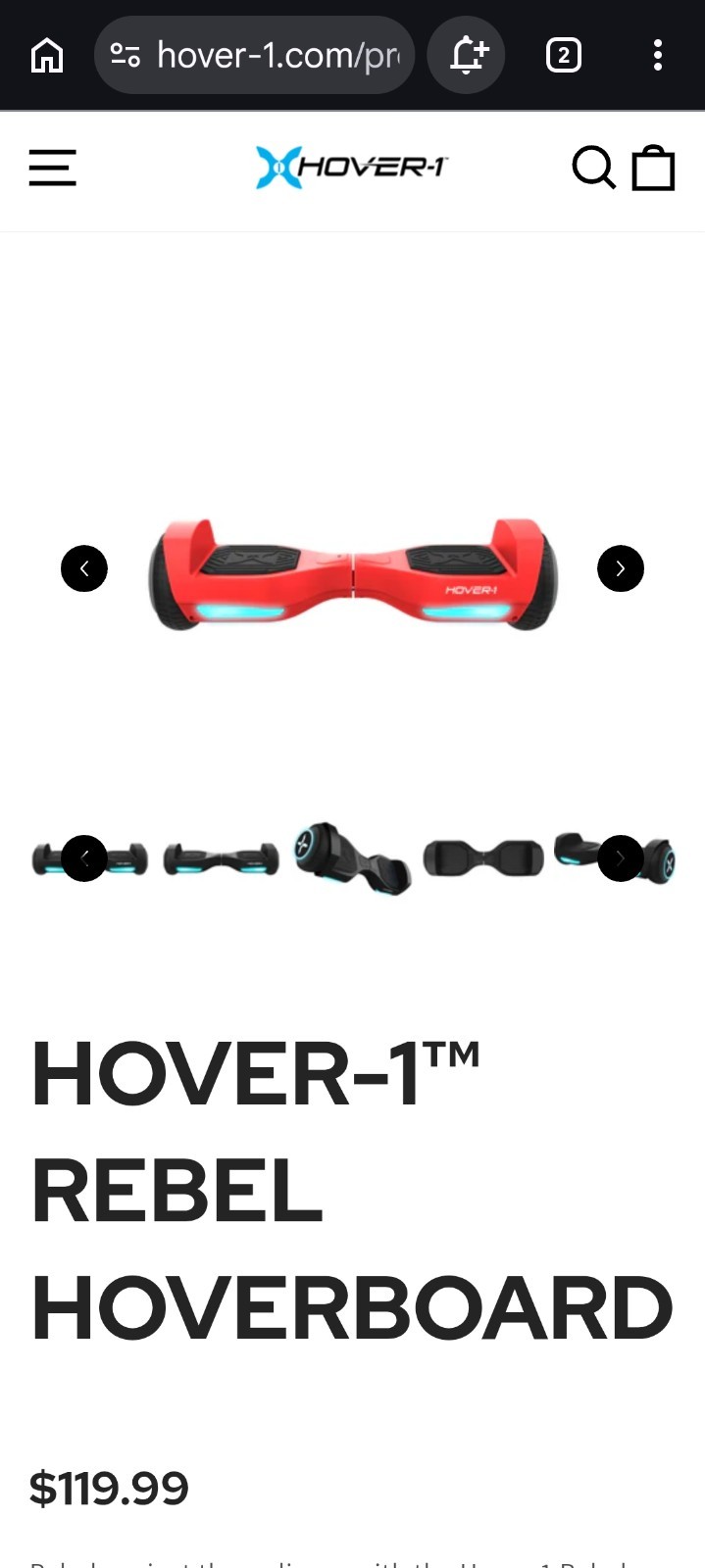 Hover-1 Rebel Self Balancing Scooter Red DSA-REBL-RED