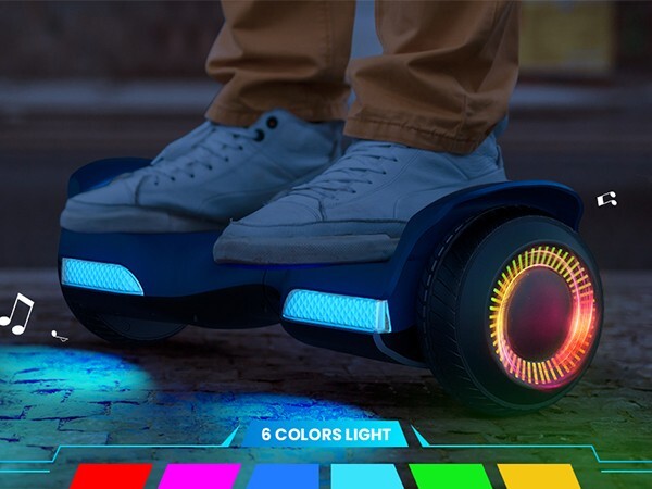 Gyroor Self-Balancing Scooter w/ Bluetooth Speaker & LED Lights-Black