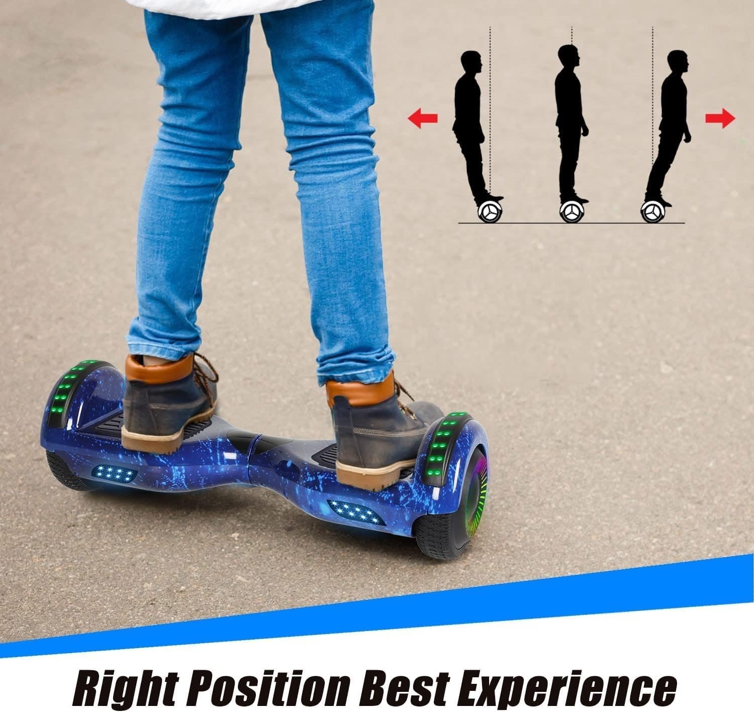 Self Balance Scooter 6.5″ with Speaker and LED Lights Blue