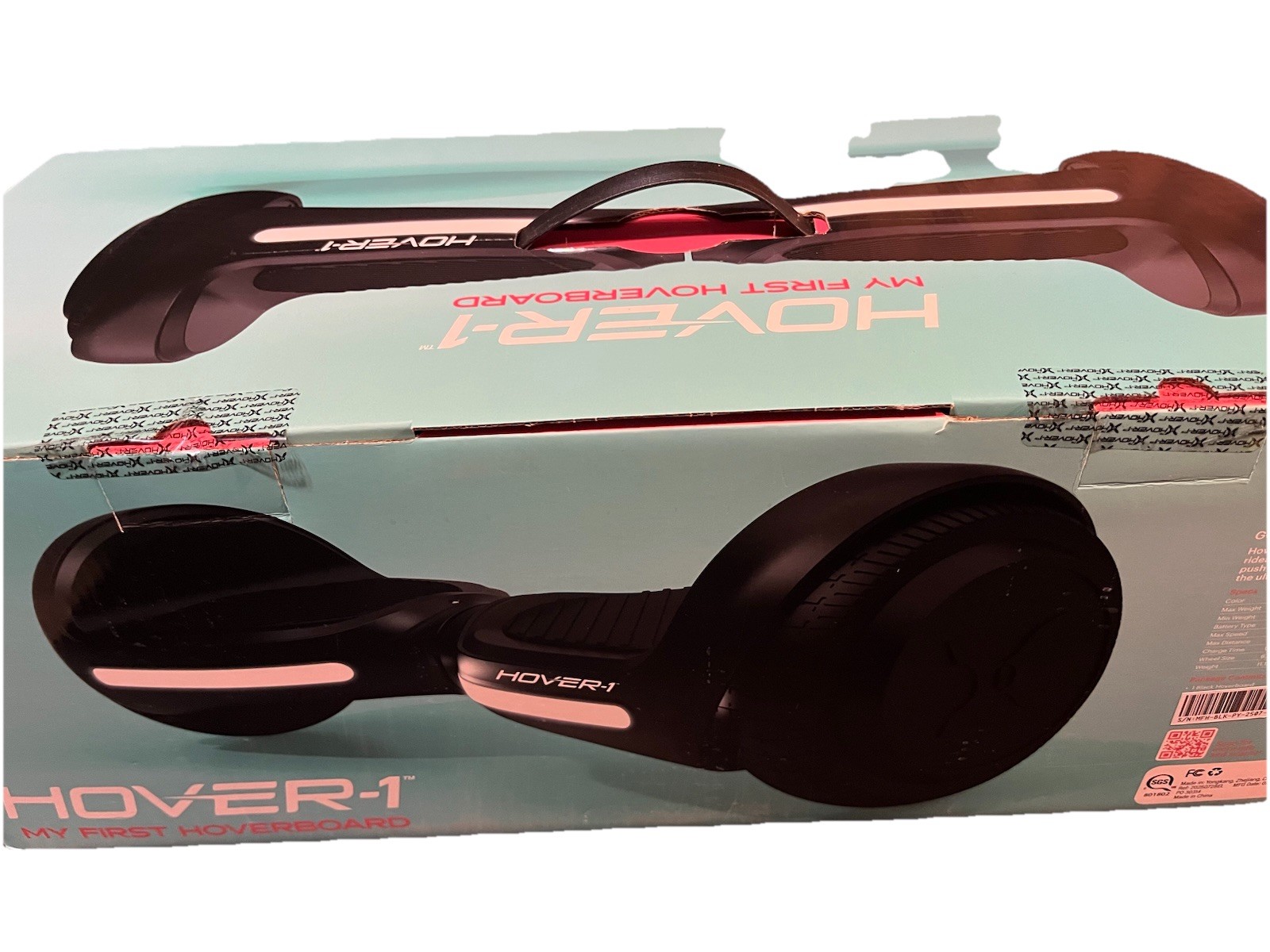New In Box Hoverboard LED Safety Lights 6.3in Wheels Black Kids & Up
