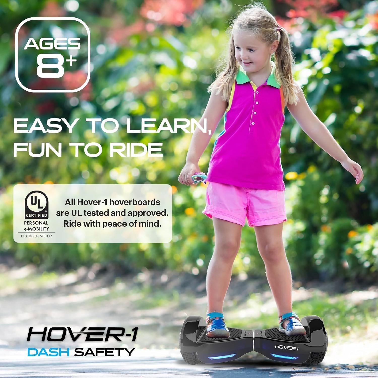 Hover-1 Dash Self Balancing Electric Hoverboard 5 mph Max Speed, Dual 75W Motors