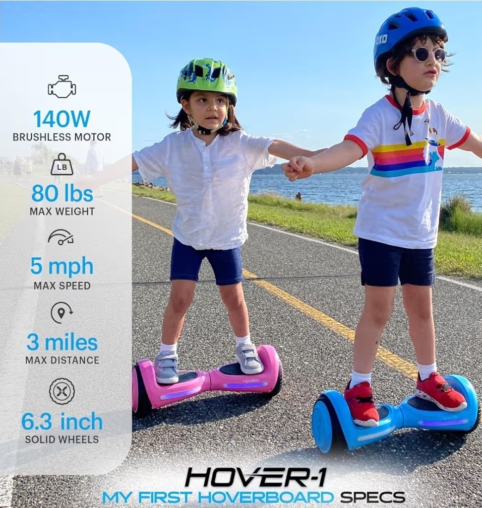 Hover-1 My First Hoverboard Kids Mini Black 6.3” Wheels, Tested Working