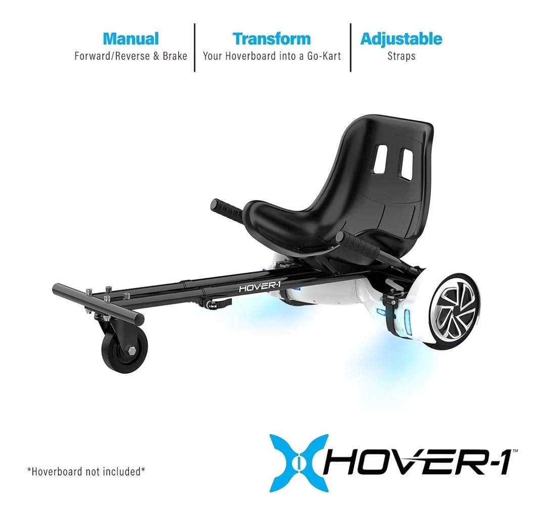 Hoverboard Kart Attachment, Black, Open Box Complete, by HOVER-1