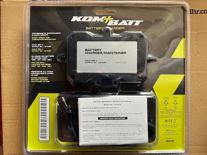 ELECTRA 1.25 AH CHARGE MAINTAINER CHARGER for ALL MX MOTORCYCLES