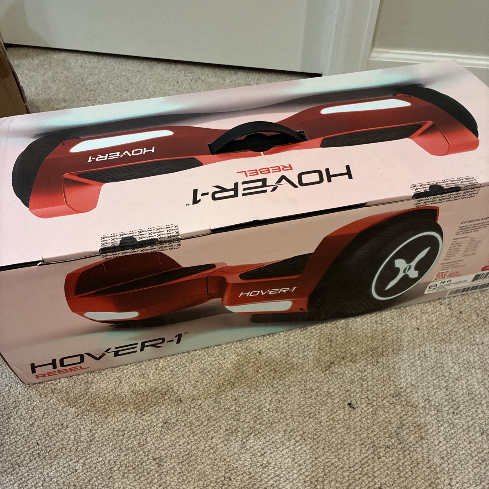 Hover-1 Rebel Kids Hoverboard with LED Headlight, 6 MPH Max Speed – Red