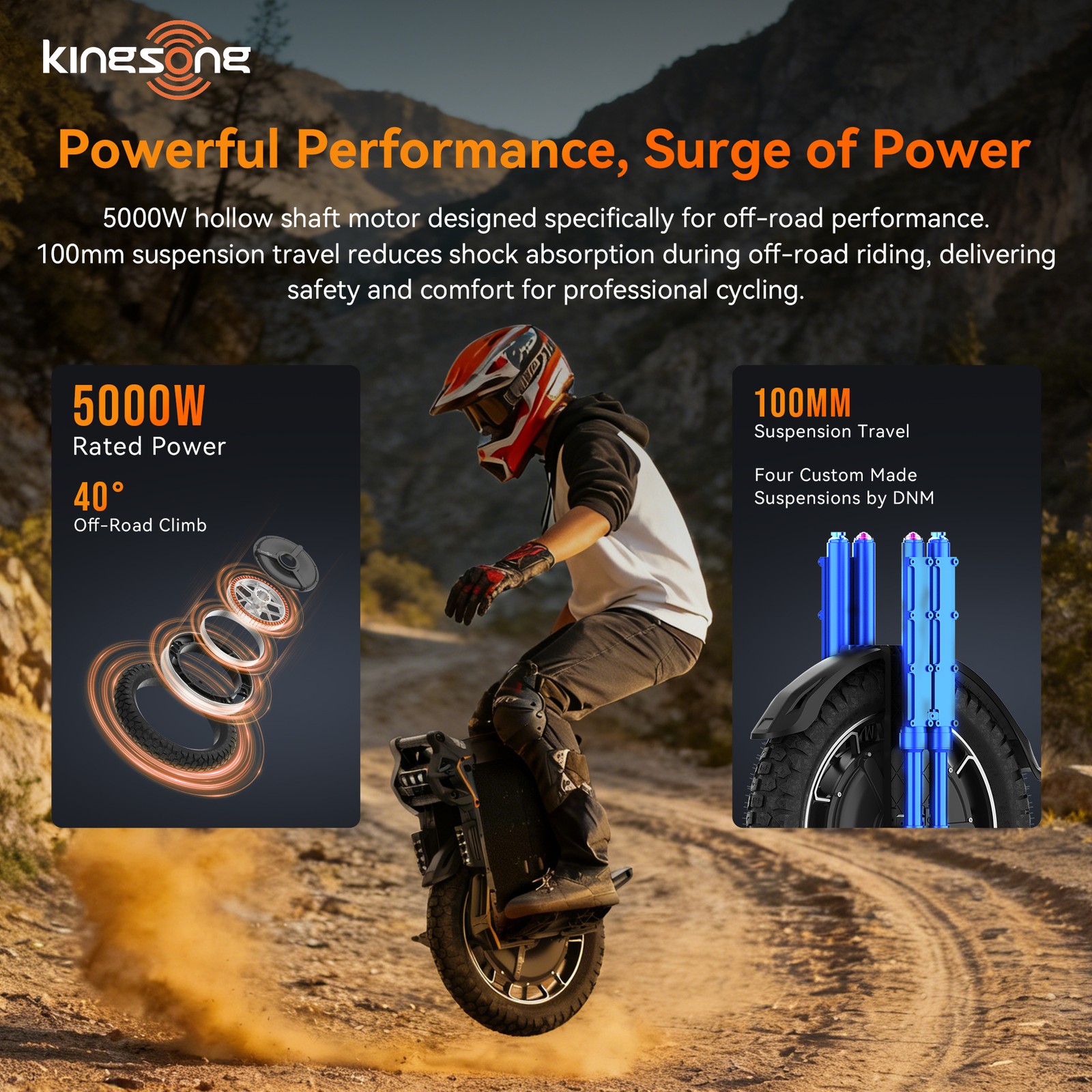 KINGSONG F18 Electric Unicycle for Adults Off-road One Wheel with 3h Fast Charge