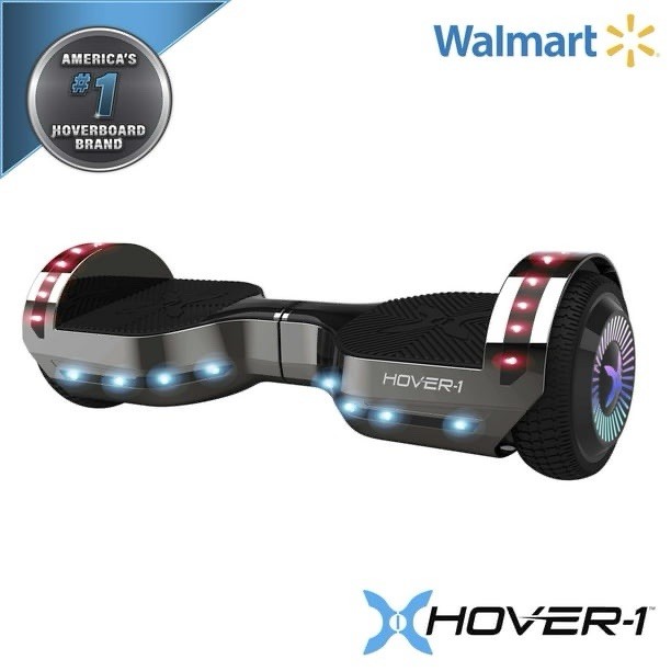 Hover-1 Chrome Hoverboard w/ Bluetooth Speaker & LED Lights Black Chrome