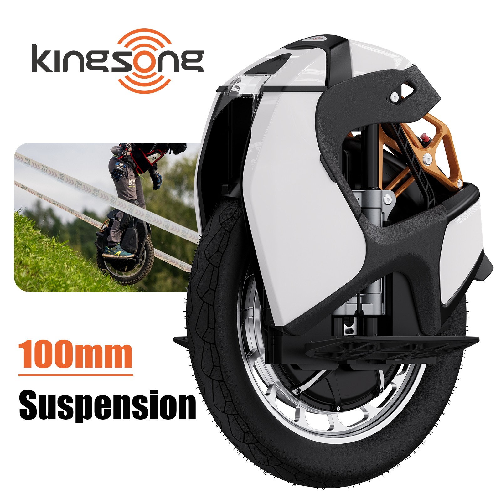 KINGSONG S18 PRO+ 18″ E-Unicycle for Adults 100mm Suspension EUC w/ App Control