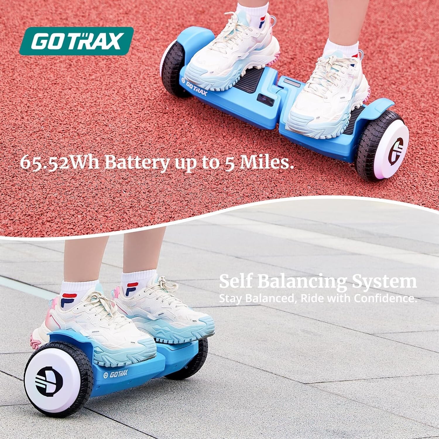 Self Balancing Scooter 6.5″ LED Wheels & Speaker, 5 Miles Range UL2272 Certified