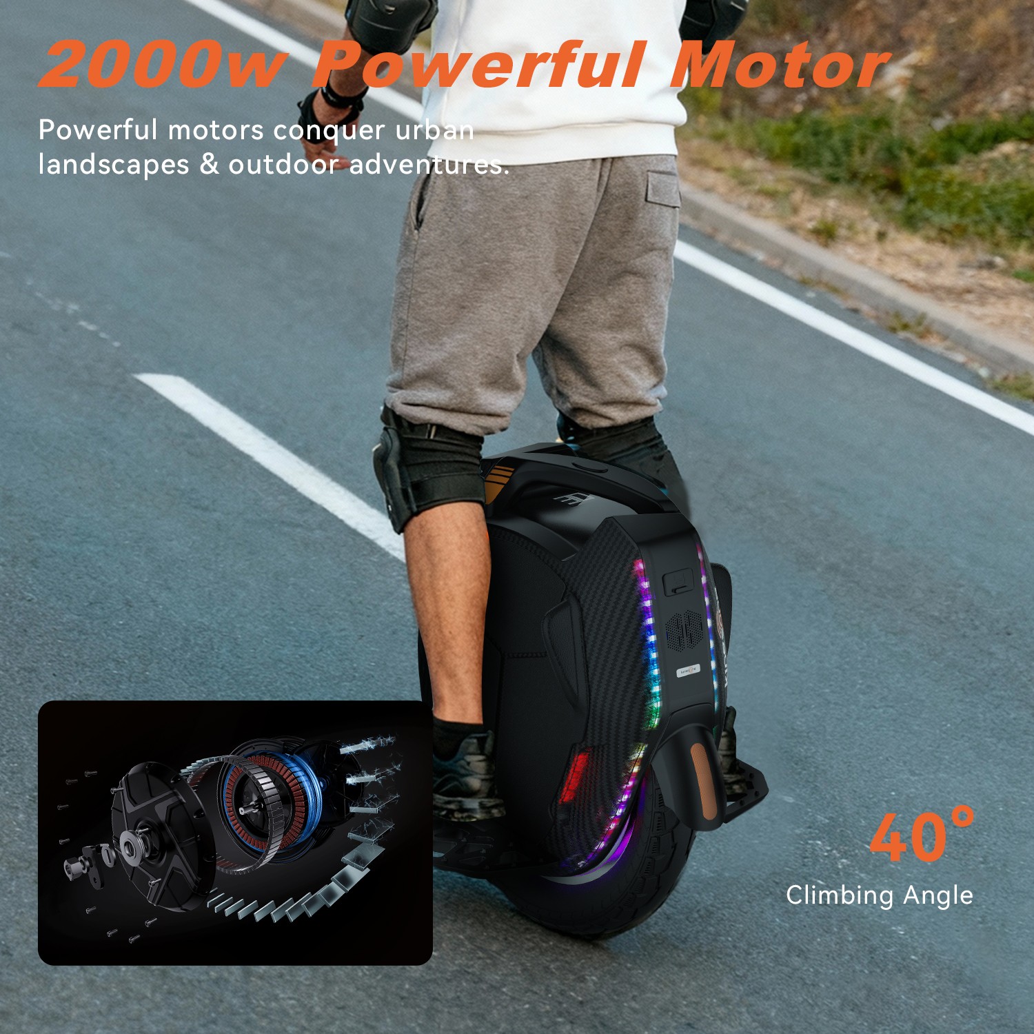 KINGSONG 16XPRO Electric Unicycle for Adults 2200W Powerful Motor 100-Miles EUC