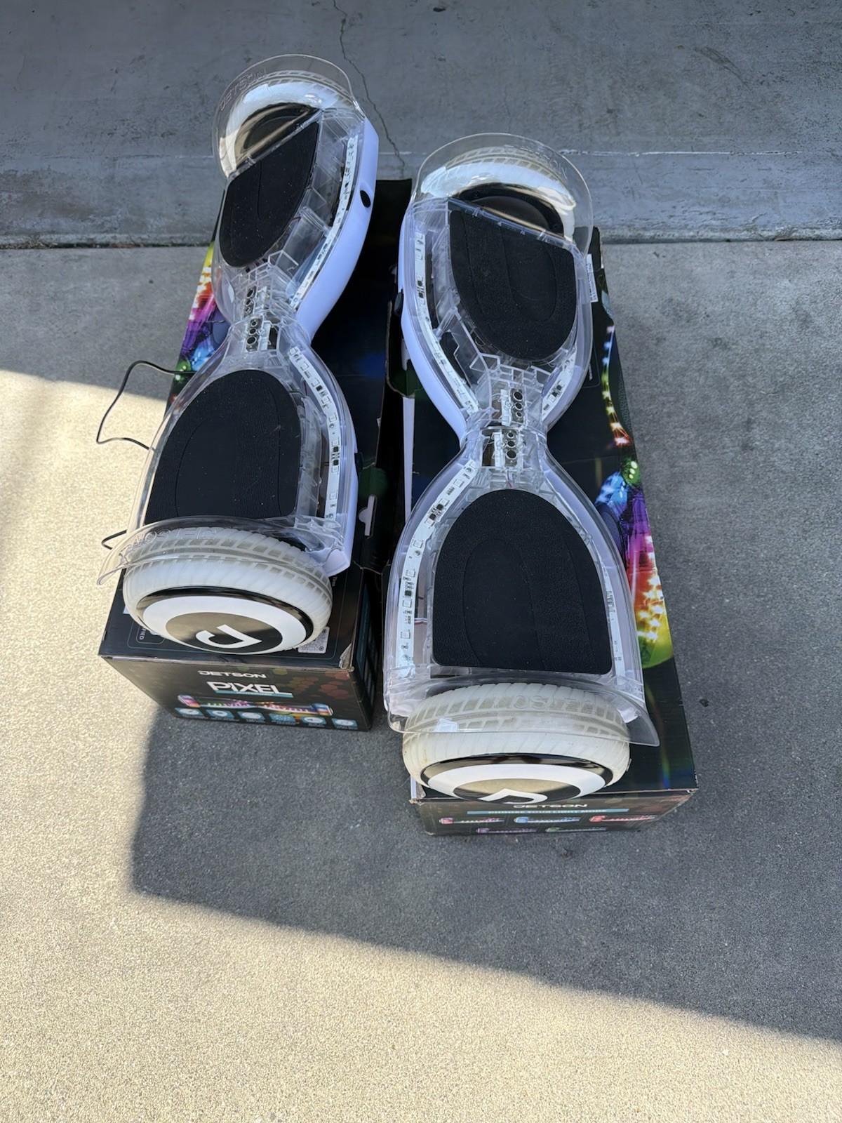 Jetson Pixel Self Balancing Scooter Hoverboard w/ Bluetooth, Clear/White/Black