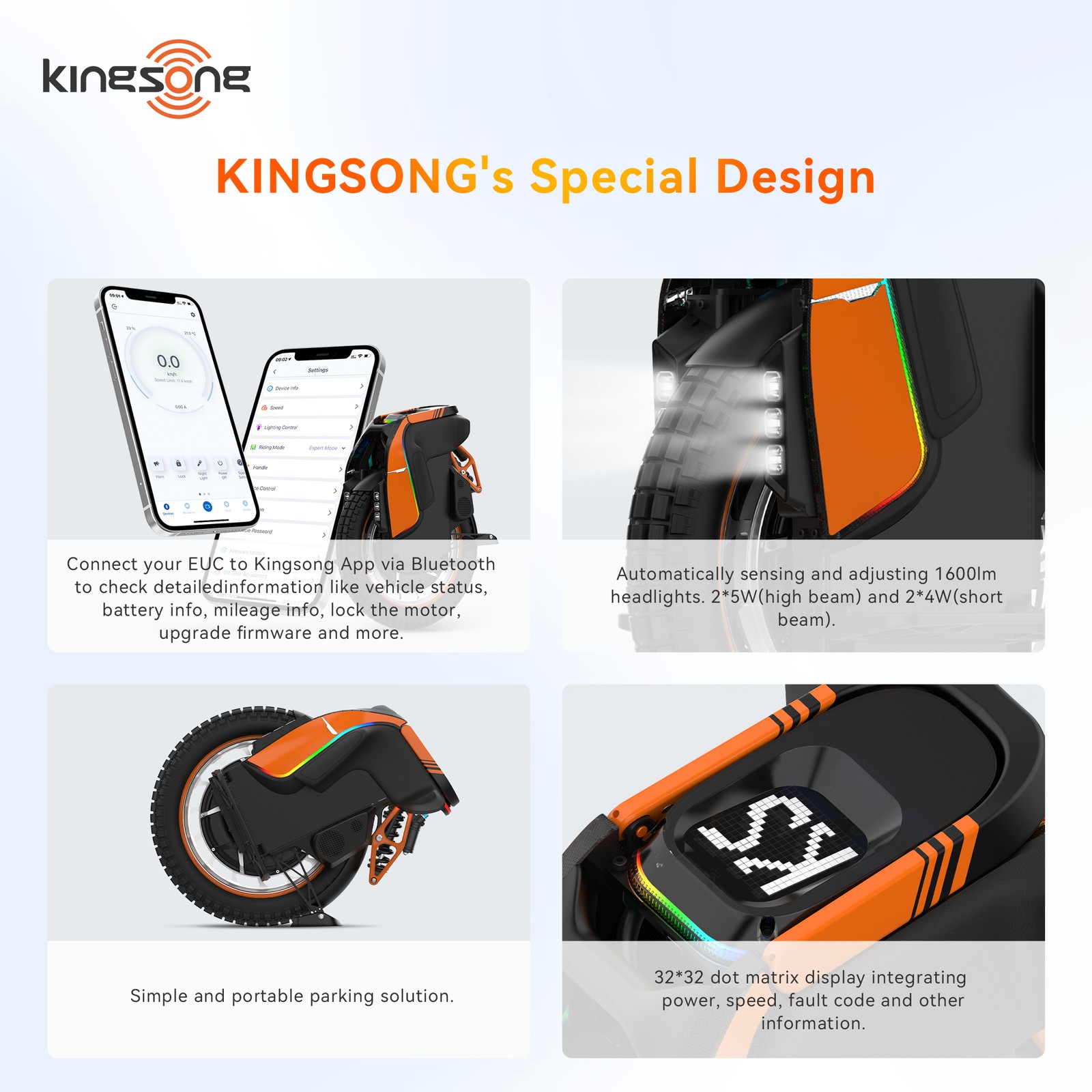 KINGSONG S19 PRO Electric Unicycle for Adults 93miles Range EUC Durable Onewheel