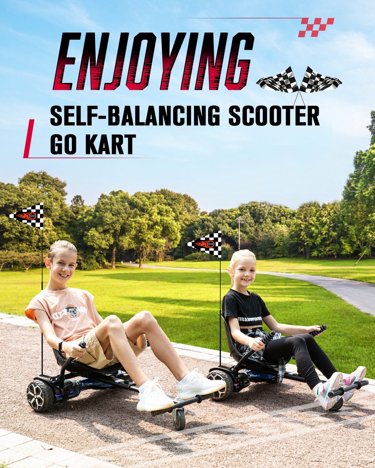 Gyroor G13+K1 6.5” Self Balancing Scooter for Kids with Bluetooth-Pink