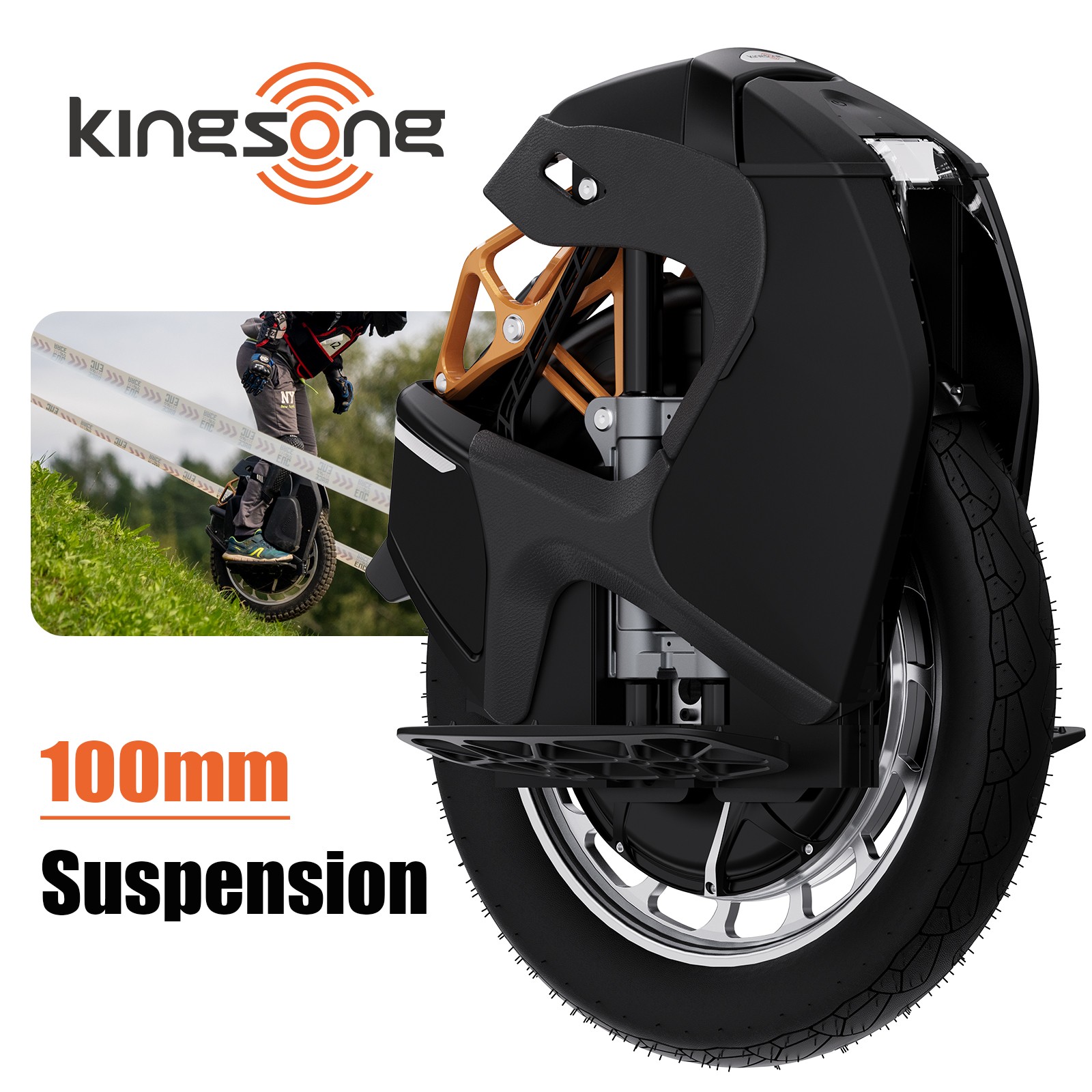 KINGSONG S18 PRO+ 18″ Electric Unicycle 100mm Suspension Anti-slip EUC Commuting