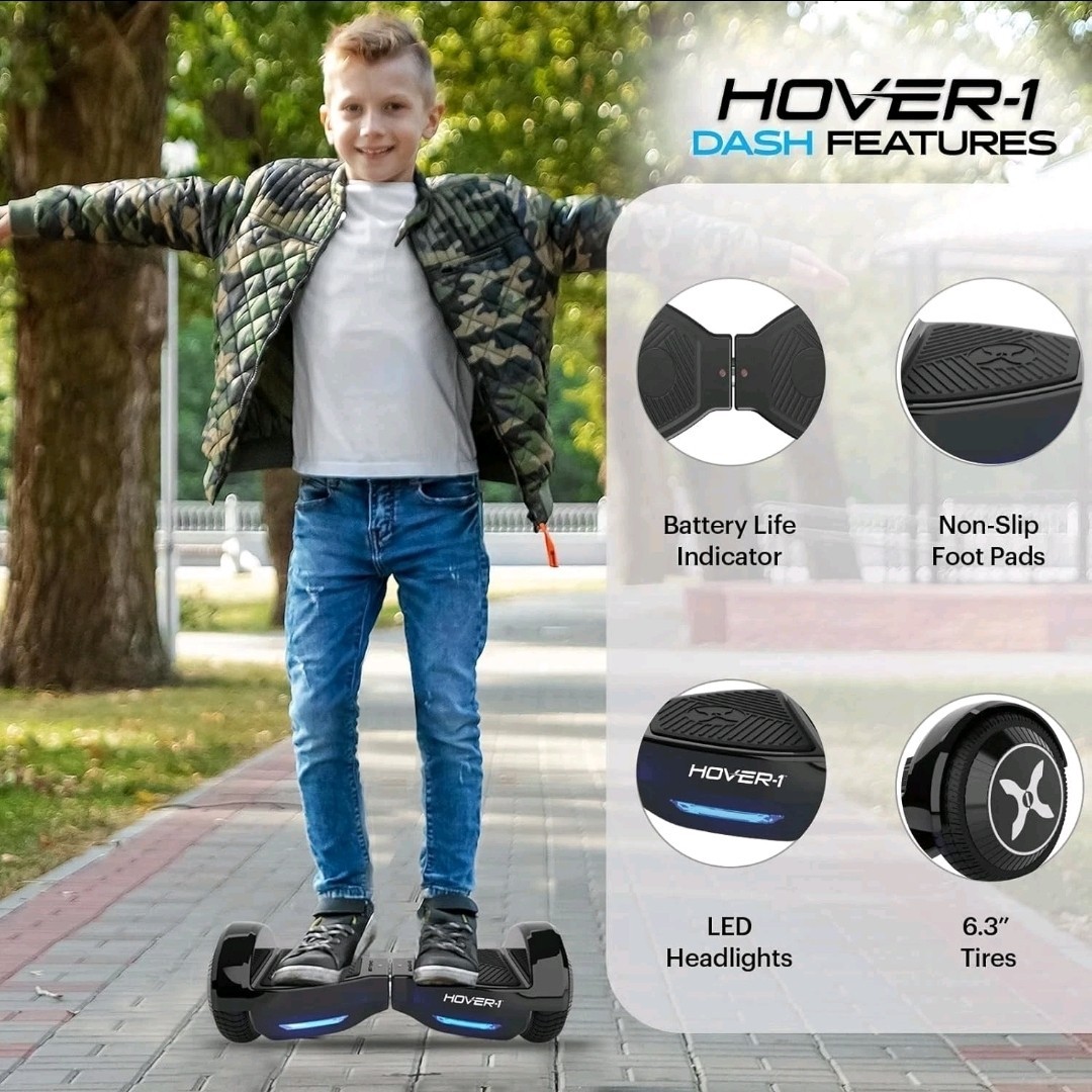 Hover-1 Dash Self Balancing Electric Hoverboard 5 mph Max Speed, Dual 75W Motors