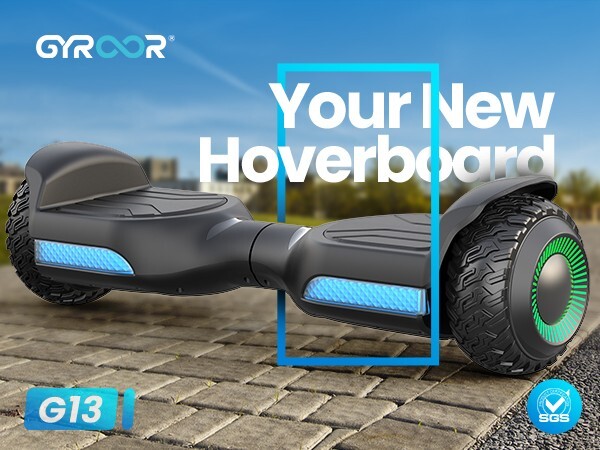 Gyroor Self-Balancing Scooter w/ Bluetooth Speaker & LED Lights-Black