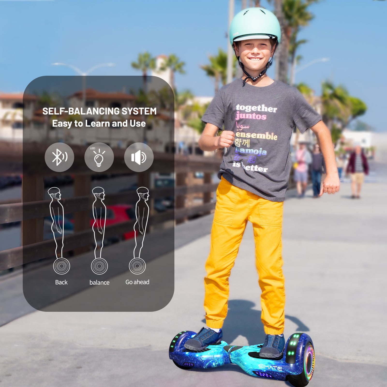 Commugo Self Balancing Scooter with Bluetooth Speakers & LED Lights UL 2272