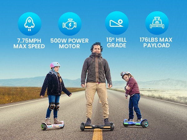 GYROOR G13 Kids Self Balancing Scooter UL2272 Certified LED Lights -Blue