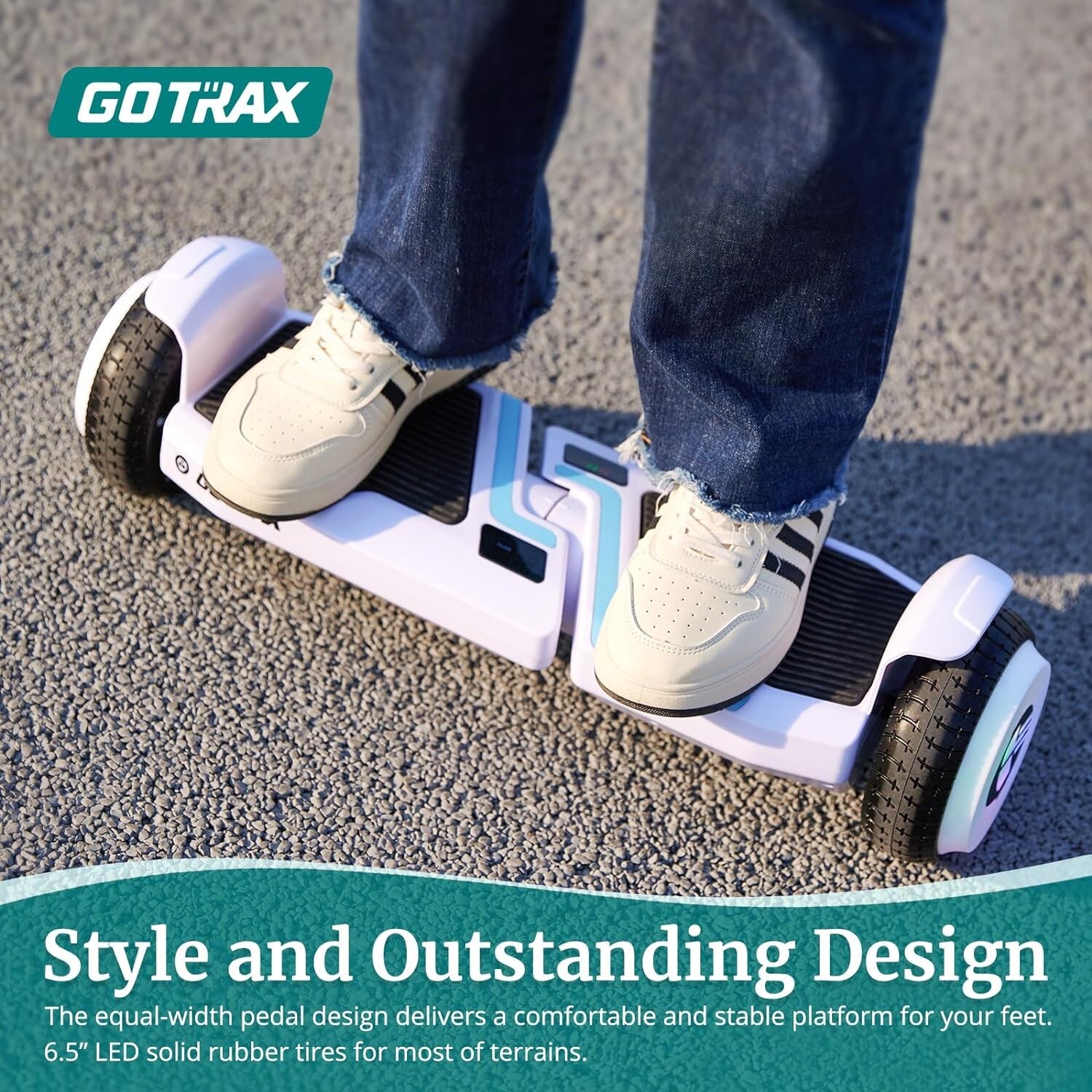 Self Balancing Scooter 6.5″ LED Wheels & Speaker, 5 Miles Range UL2272 Certified