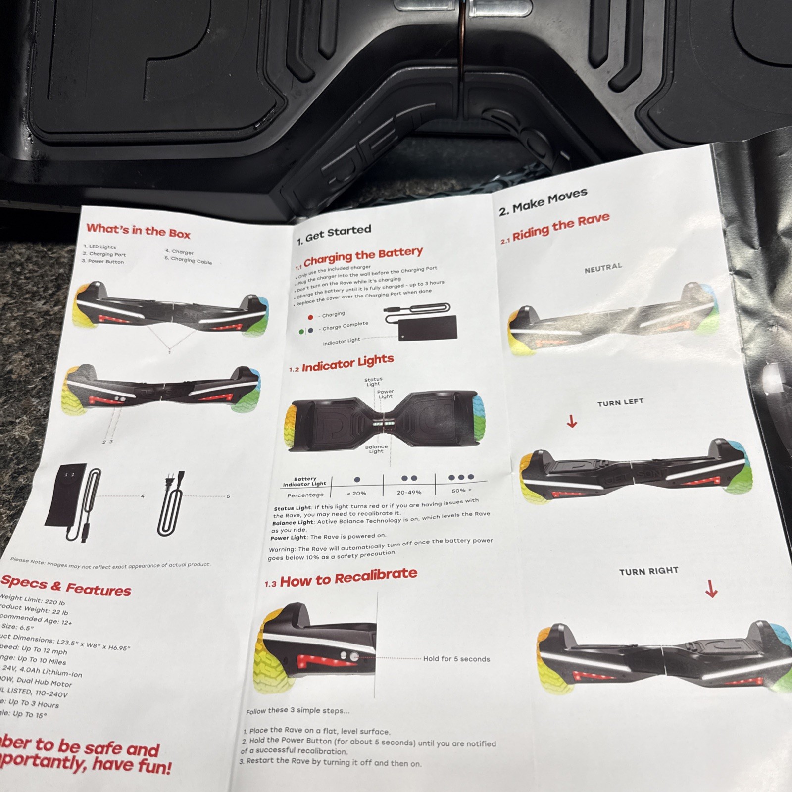 HoverBoard Rave By Jetson Extreme Terrain For Parts Or Repair See Description