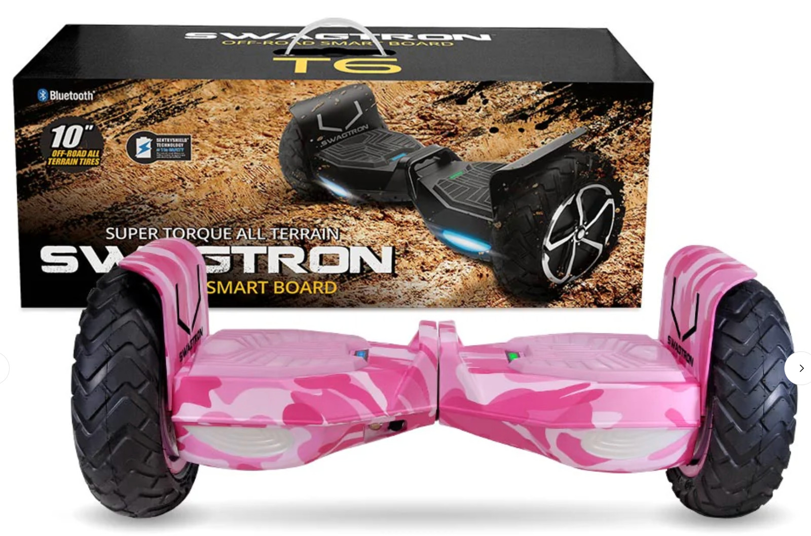 Swagtron SWAGBOARD T6 Outlaw Off-Road Bluetooth Hoverboard, 10 inch Wheels