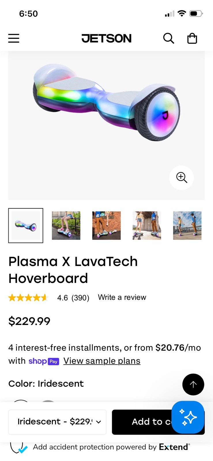 Jetson Plasma X LavaTech Hoverboard Blutooth- New