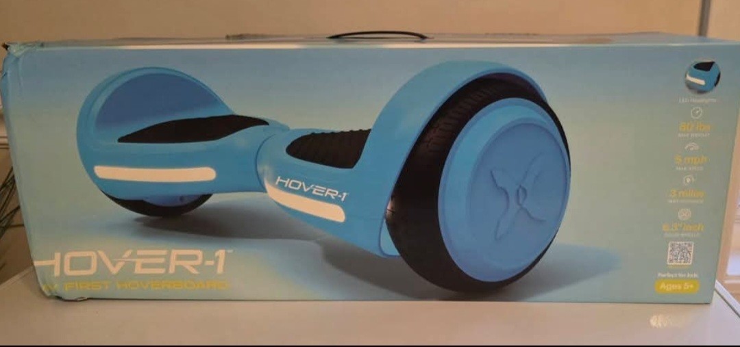 Hover-1 My First Hoverboard Blue 5 mph 3 mi Range 80 lb LED Headlights