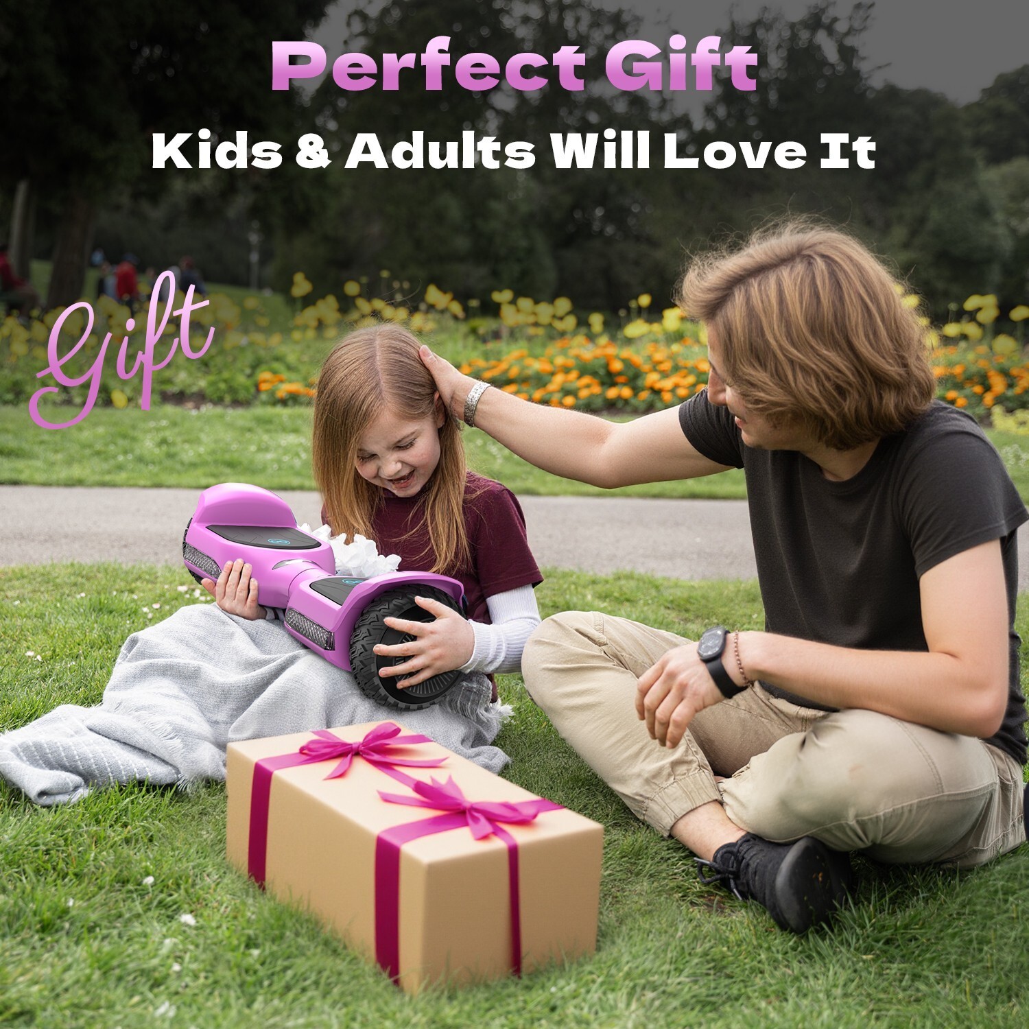 Gyroo 6.5” Self Balancing Hoverboard for Kids with Bluetooth-Pink