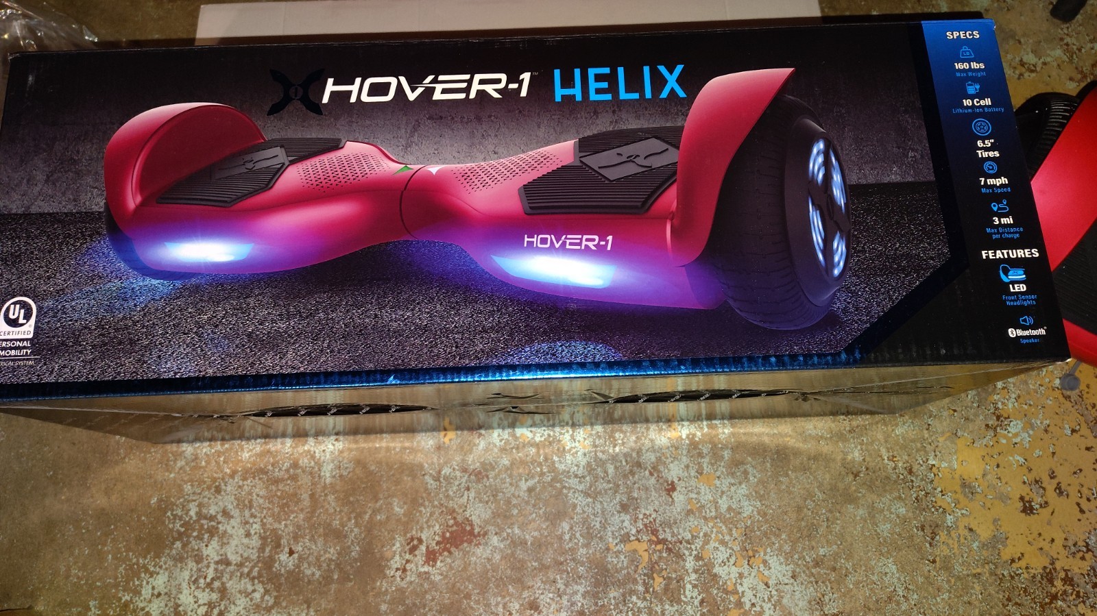 Hover-1 Helix Self Balancing Scooter Red LED Headlights Bluetooth Speaker