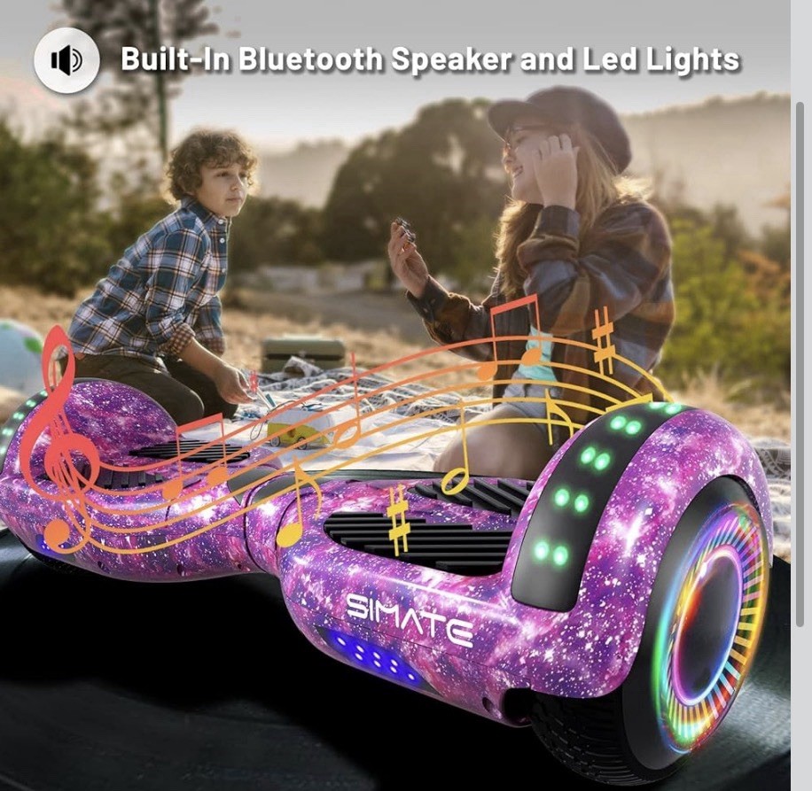 SIMATE Hoverboard Bluetooth All Terrain Hover Board With LED lights, App Control